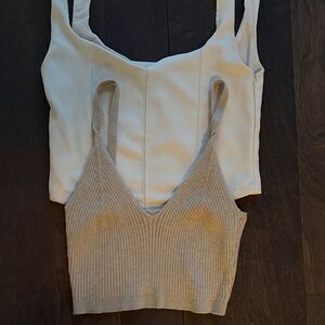 2 cute top cream and beige
